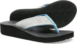 QLEYO Women's Platform Flip Flop with Arch Support, Comfortable Yoga Mat Wedge Flip-Flops, Athletic Walking Thong Slippers for Vacation/Shopping Mall/Wandering/Gathering