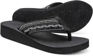 QLEYO Women's Platform Flip Flop with Arch Support, Comfortable Yoga Mat Wedge Flip-Flops, Athletic Walking Thong Slippers for Vacation/Shopping Mall/Wandering/Gathering