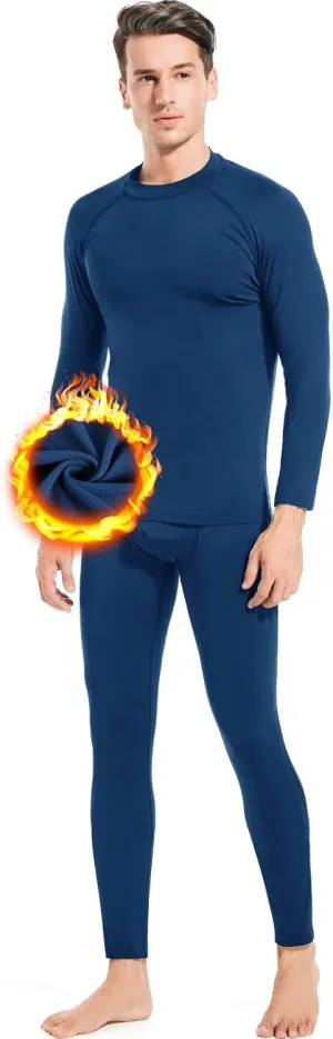 qualidyne Thermal Underwear for Men Long Johns Fleece Lined Winter Warm Base Layer Set Bottom Top for Cold Weather