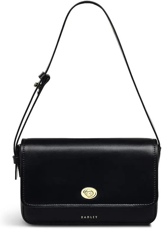 RADLEY London Magpie Lane Women’s Small Leather Flapover Shoulder Bag, Black