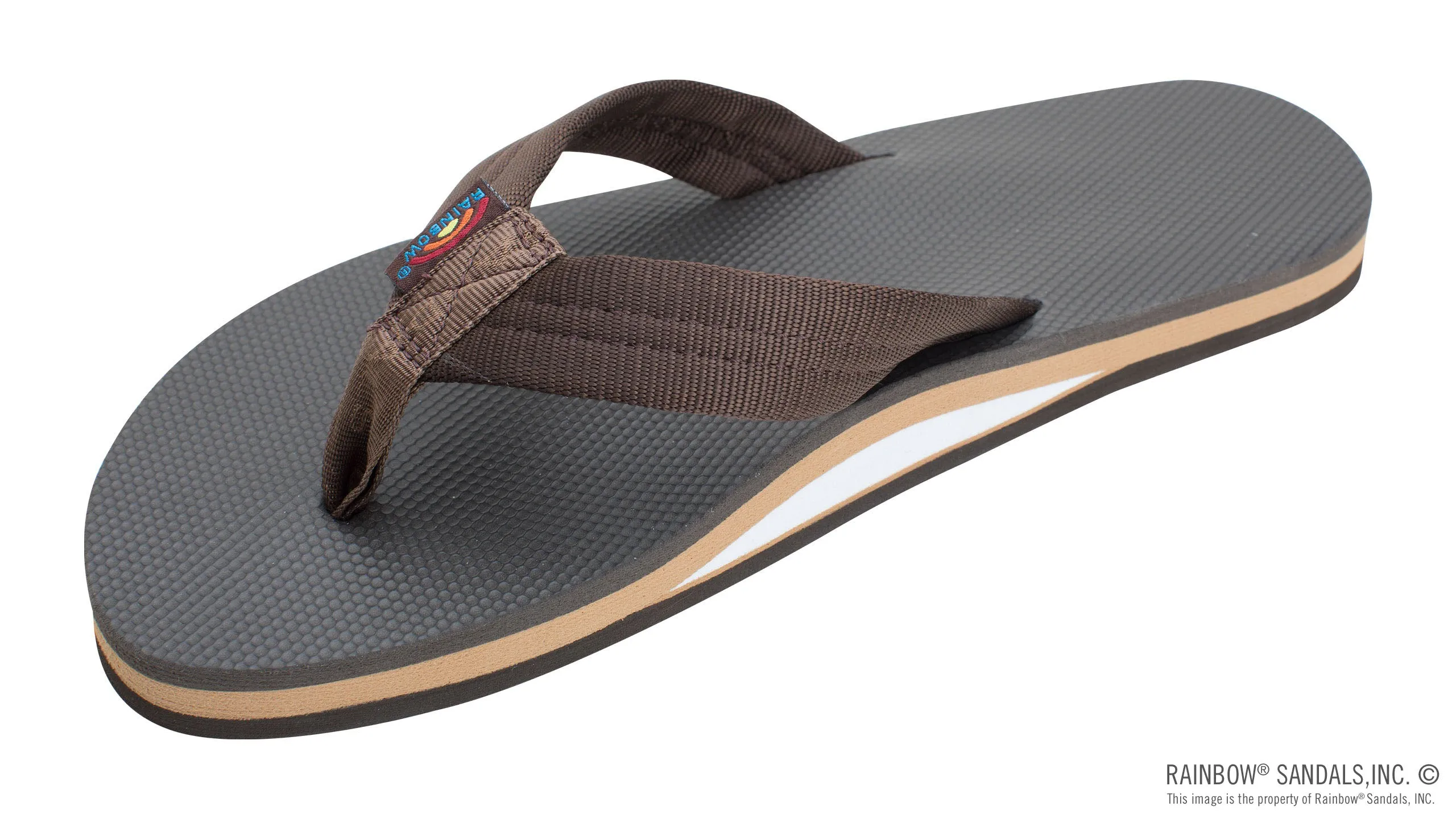 Rainbow Men's Rubber Single Layer Soft Top 1' Strap Sandal