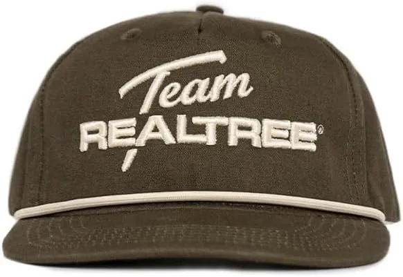 Realtree Camo Rope Hat – Vintage Flat Brim, Adjustable Snapback, Lightweight Outdoor Cap for Hunting, Fishing, and Boating