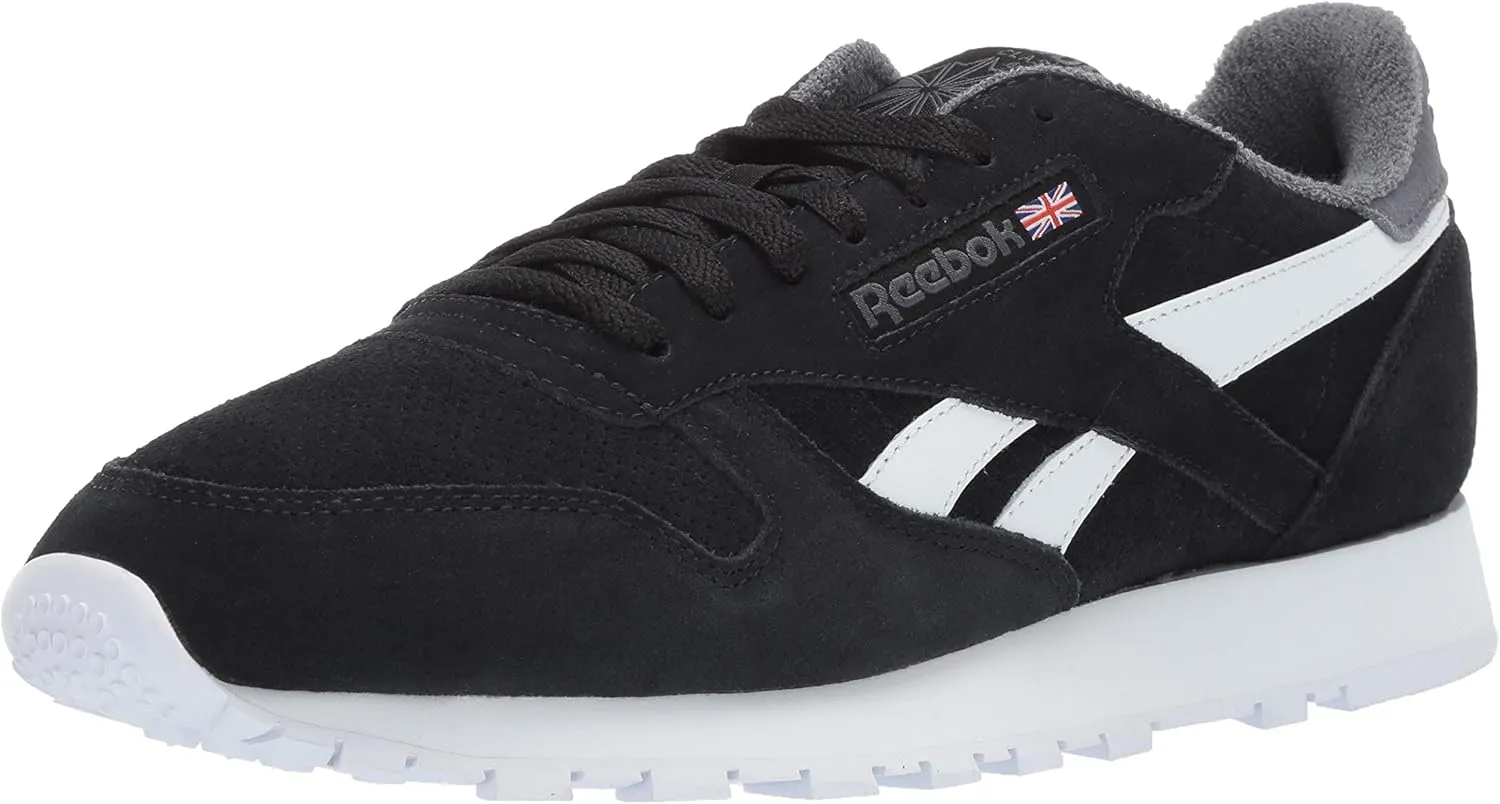 Reebok Men's Classic Leather Sneaker, Black/True Grey, 11.5 M US