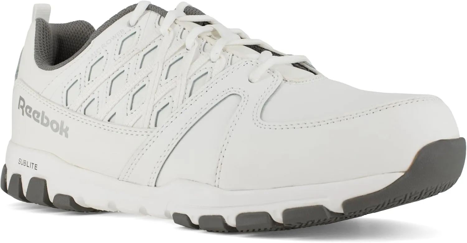 Reebok Men's Rb4443 Sublite Athletic Work Steel Toe Shoe White Safety