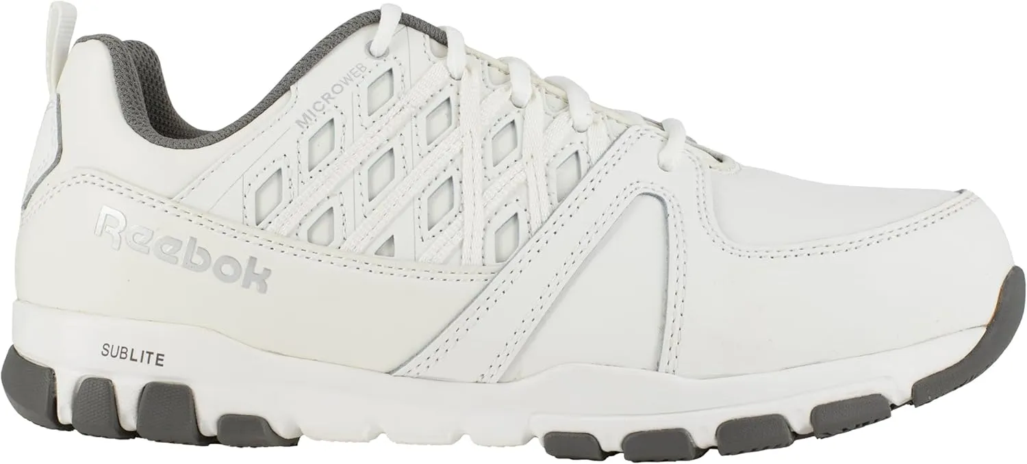 Reebok Men's Rb4443 Sublite Athletic Work Steel Toe Shoe White Safety