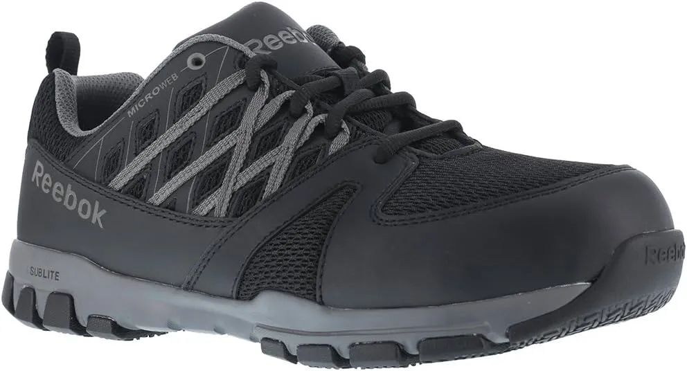 Reebok Work Men's Athletic Steel Shoe White RB4443 Sublite Work Safety Toe