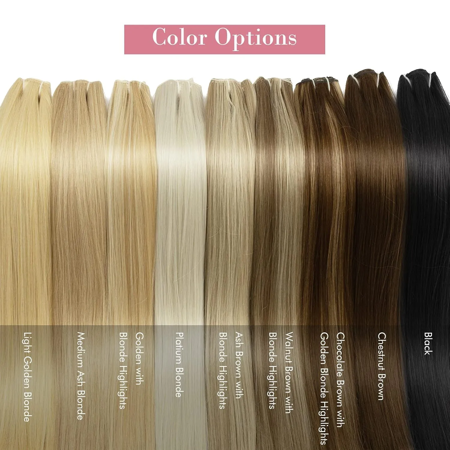 REECHO Clip in Hair Extensions, Hair Extensions Thick Long Lace Weft Lightweight Synthetic Hairpieces for Women (24 Inch-240 Gram(Pack of 5), Dark Ash Blonde)