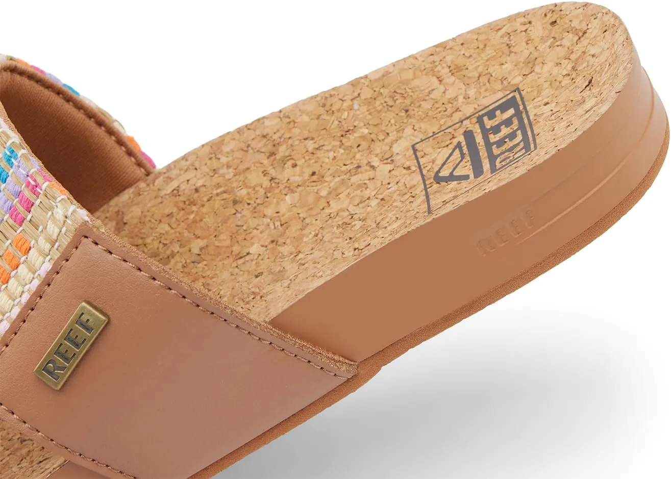Reef Women's Cushion Vista Fashion Slide Sandal, Vegan Leather Strap, Soft Footbed