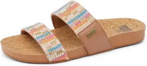 Reef Women's Cushion Vista Fashion Slide Sandal, Vegan Leather Strap, Soft Footbed