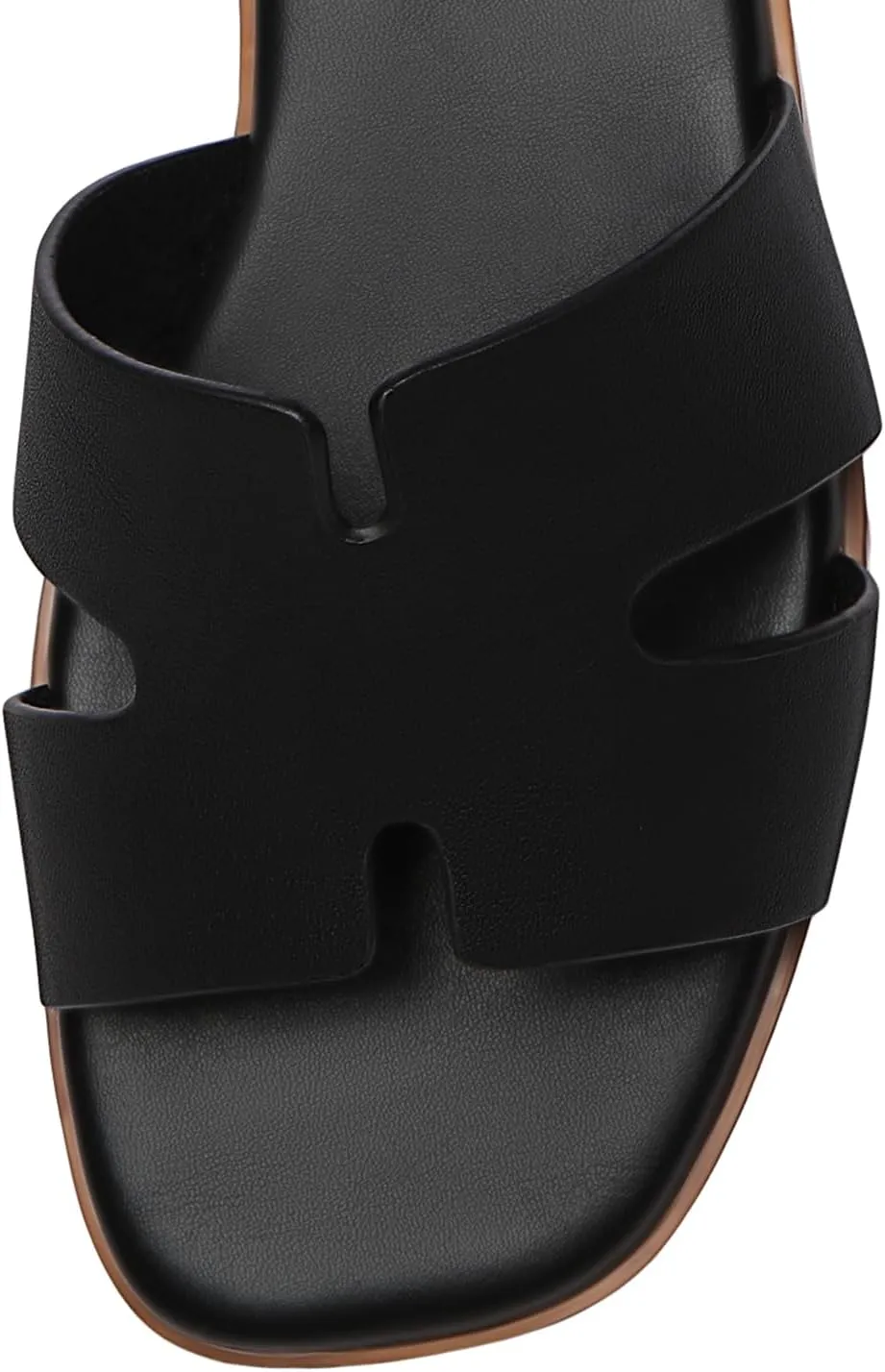 Rihero Women's Dressy Flat Sandals Comfortable Slip On Leather Slide Sandals