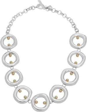Robert Lee Morris Soho Womens Open Circle Collar Necklace, Two-tone 2