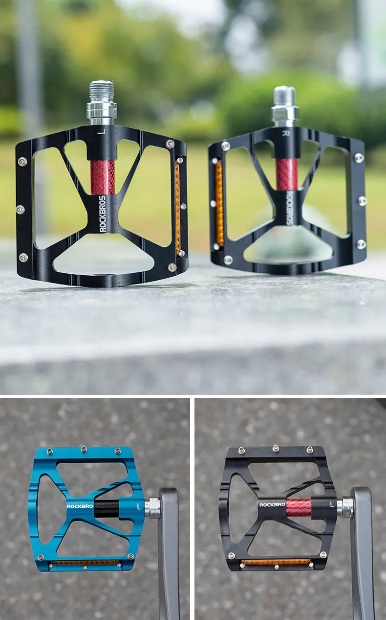 ROCKBROS Lightweight Flat Bike Pedals in Various Colours (Pair)