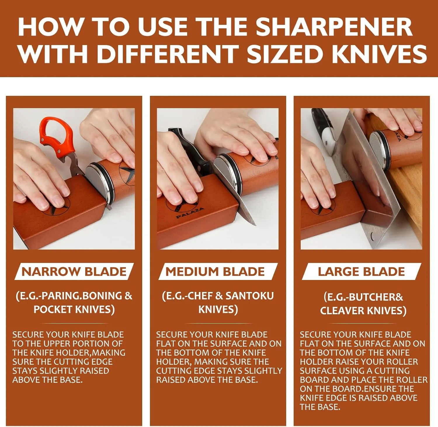 Rolling Knife Sharpener Tool for Kitchen Knives - 15 & 20 Degree Sharpening