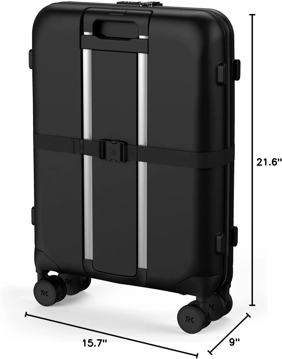 Rollink Flex 360 International Carry-On Fully Collapsible Suitcase - Hardshell, Smooth Double Spinner Wheels, Scratch, Water & Impact Resistant, TSA Lock, (Black, Carry-On International 21-Inch)