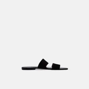 Roma IV Sandal - Black Kid Suede