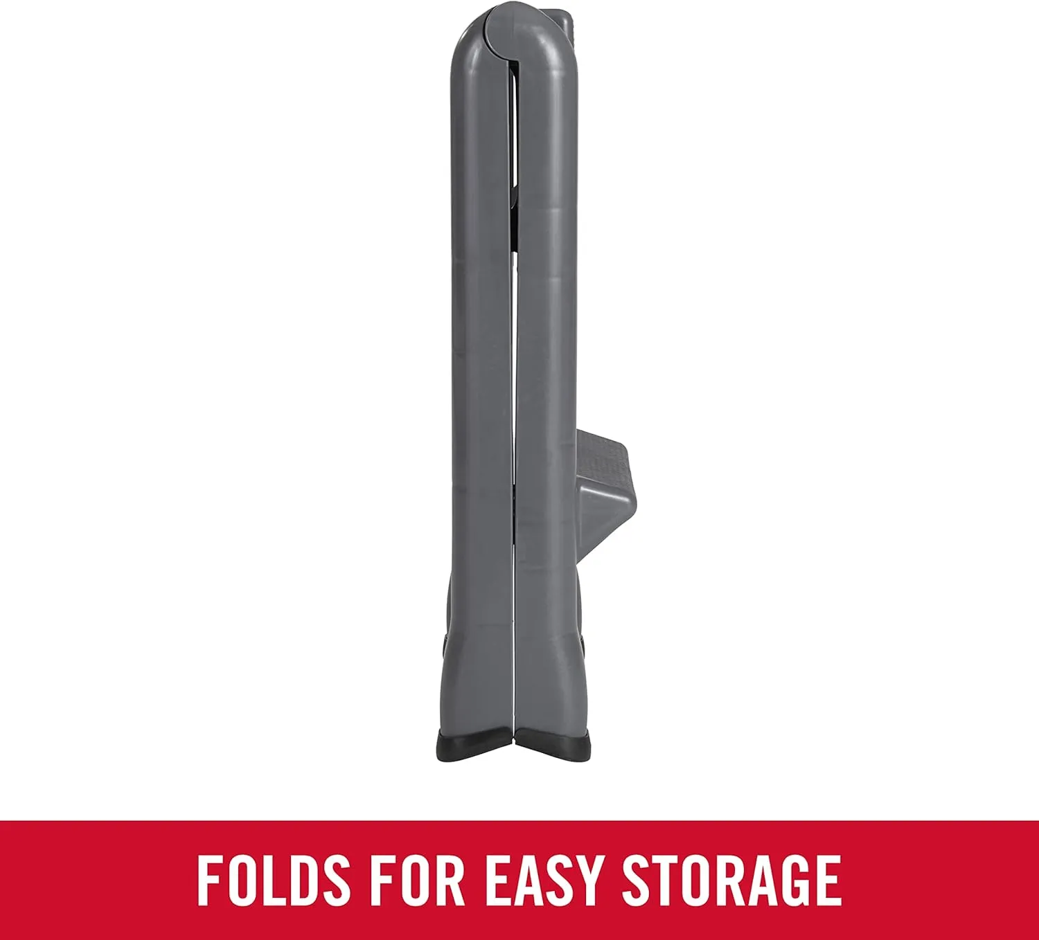 Rubbermaid Two-Step Folding Foot Stool 14-Inch High Gray 300-Pound Capacity Small Step Stool for Adults/Kids for Use in Library/Kitchen/Bathroom/Garage/Closet