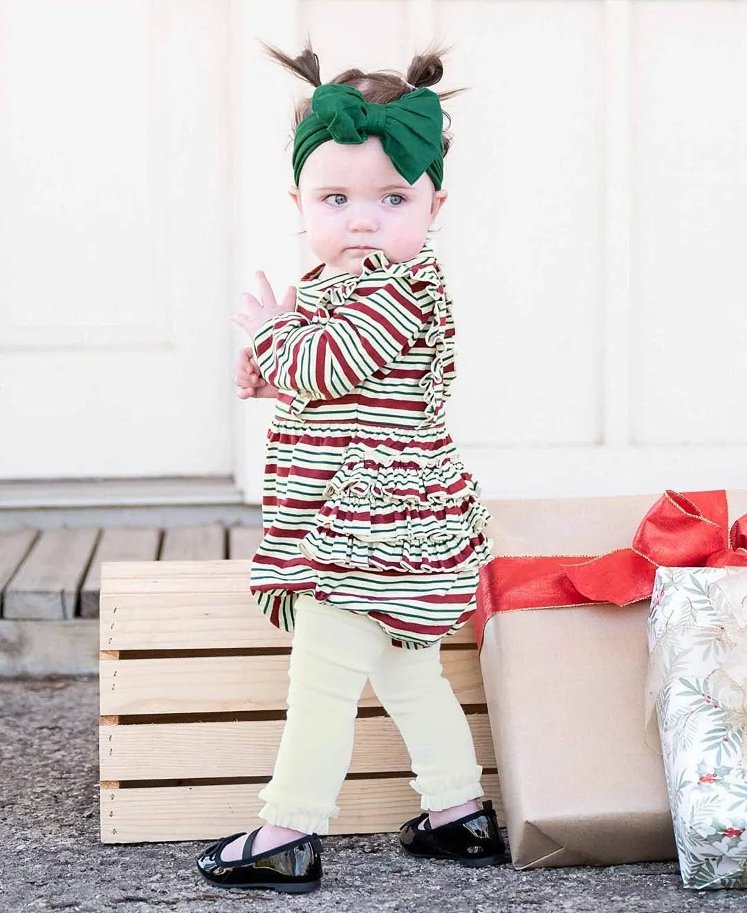 RuffleButts Baby/Toddler Girls Footless Ruffled Tights