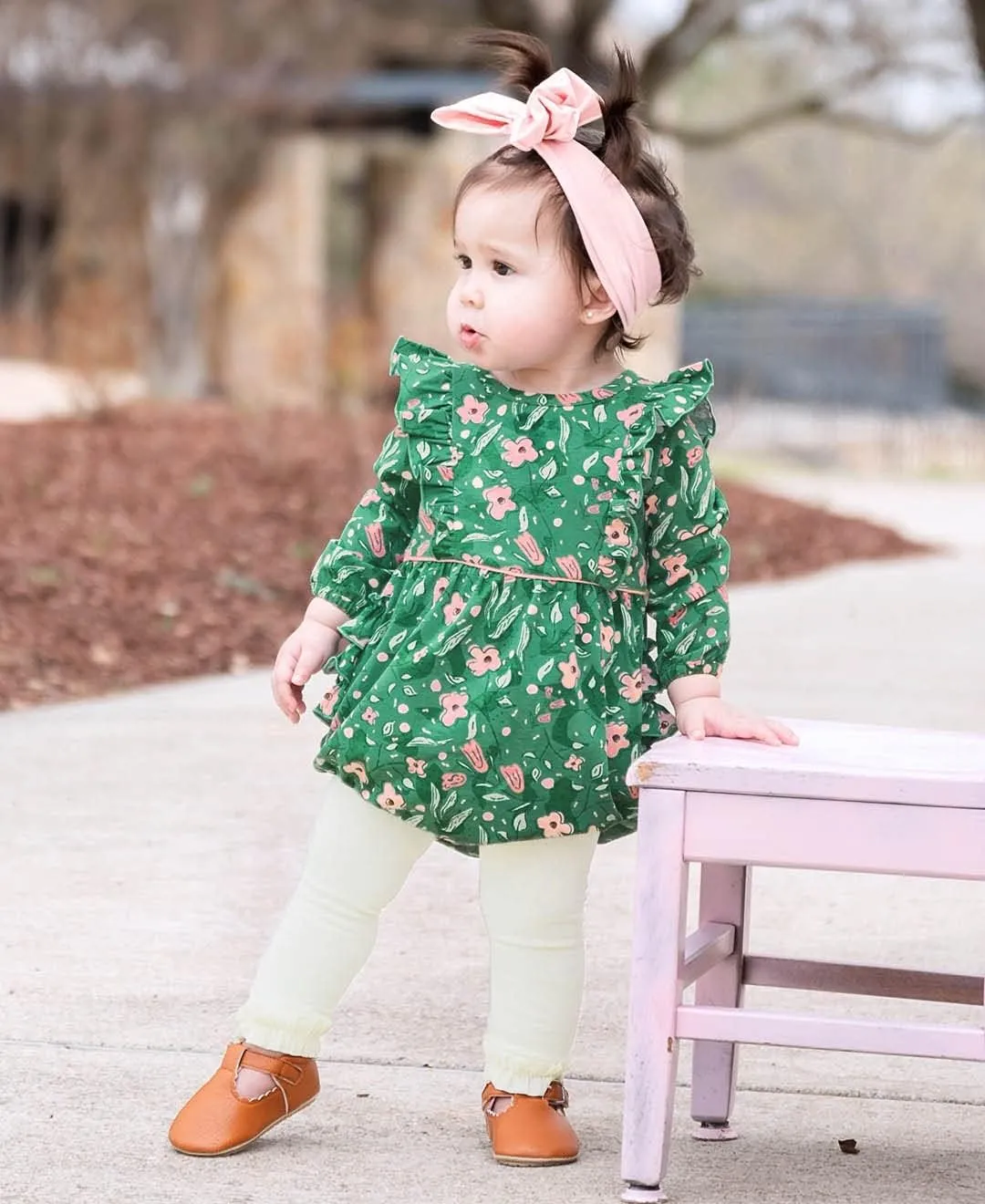 RuffleButts Baby/Toddler Girls Footless Ruffled Tights