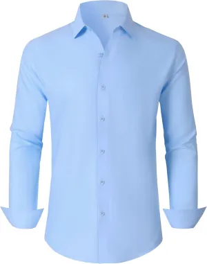 Ruisin Men's Dress Shirts Regular Fit Long Sleeve Soft Wrinkle-Free Formal Shirt Business Casual Button Down Shirts