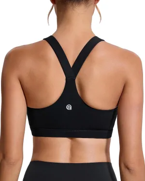 RUNNING GIRL High Impact Sports Bras for Women,Racerback Running Bra Workout Crop Tank Tops Longline Sports Bra Push up