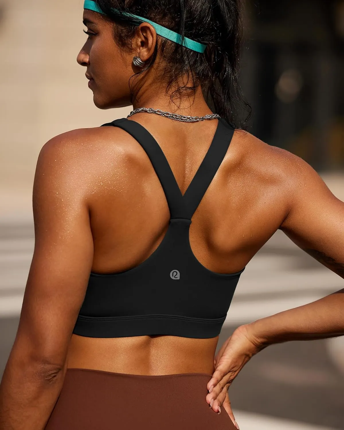 RUNNING GIRL High Impact Sports Bras for Women,Racerback Running Bra Workout Crop Tank Tops Longline Sports Bra Push up