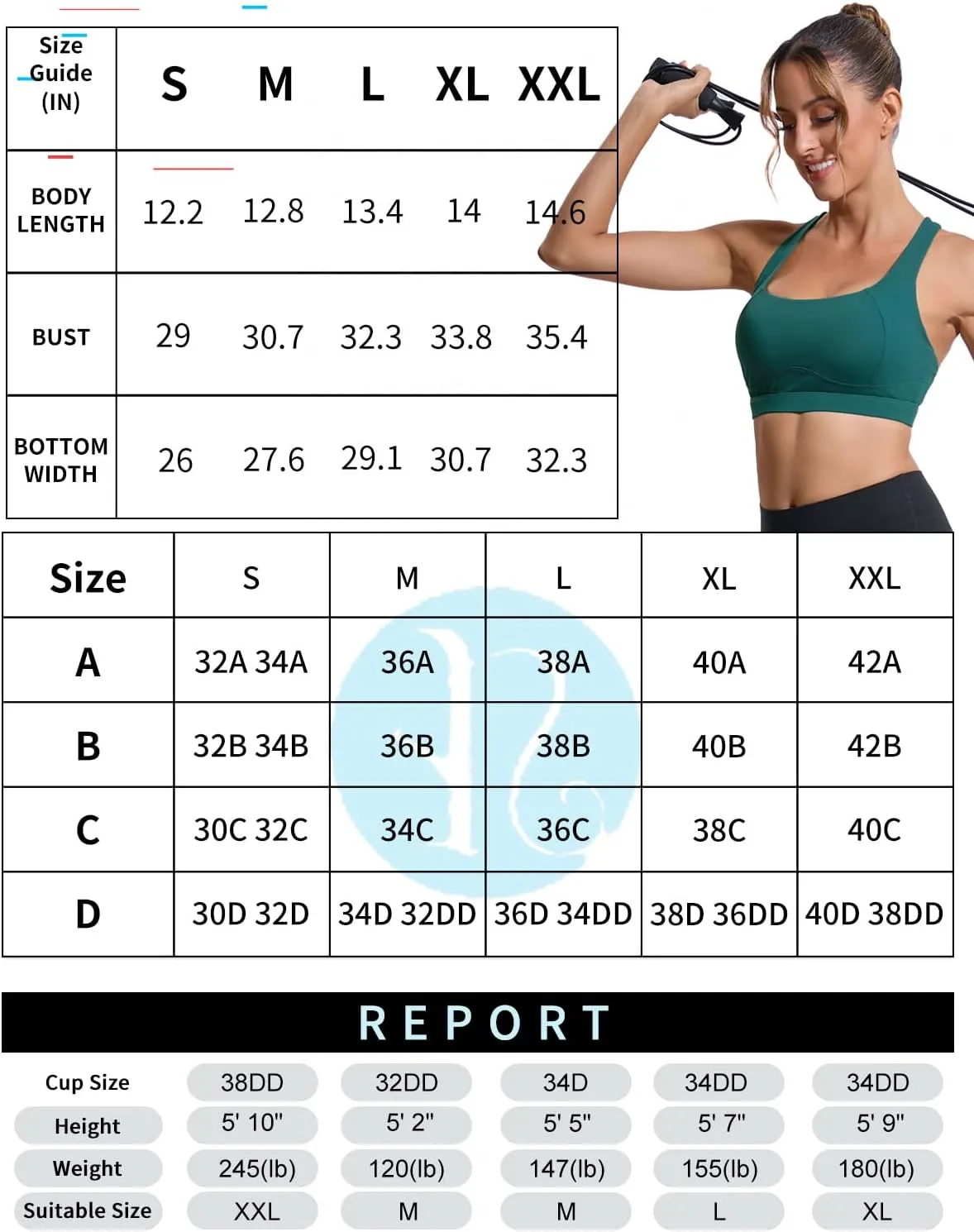 RUNNING GIRL Sports Bras for Women High Support,Racerback High Impact Grey Sports Bra Moulded Cup Workout Bra Push up