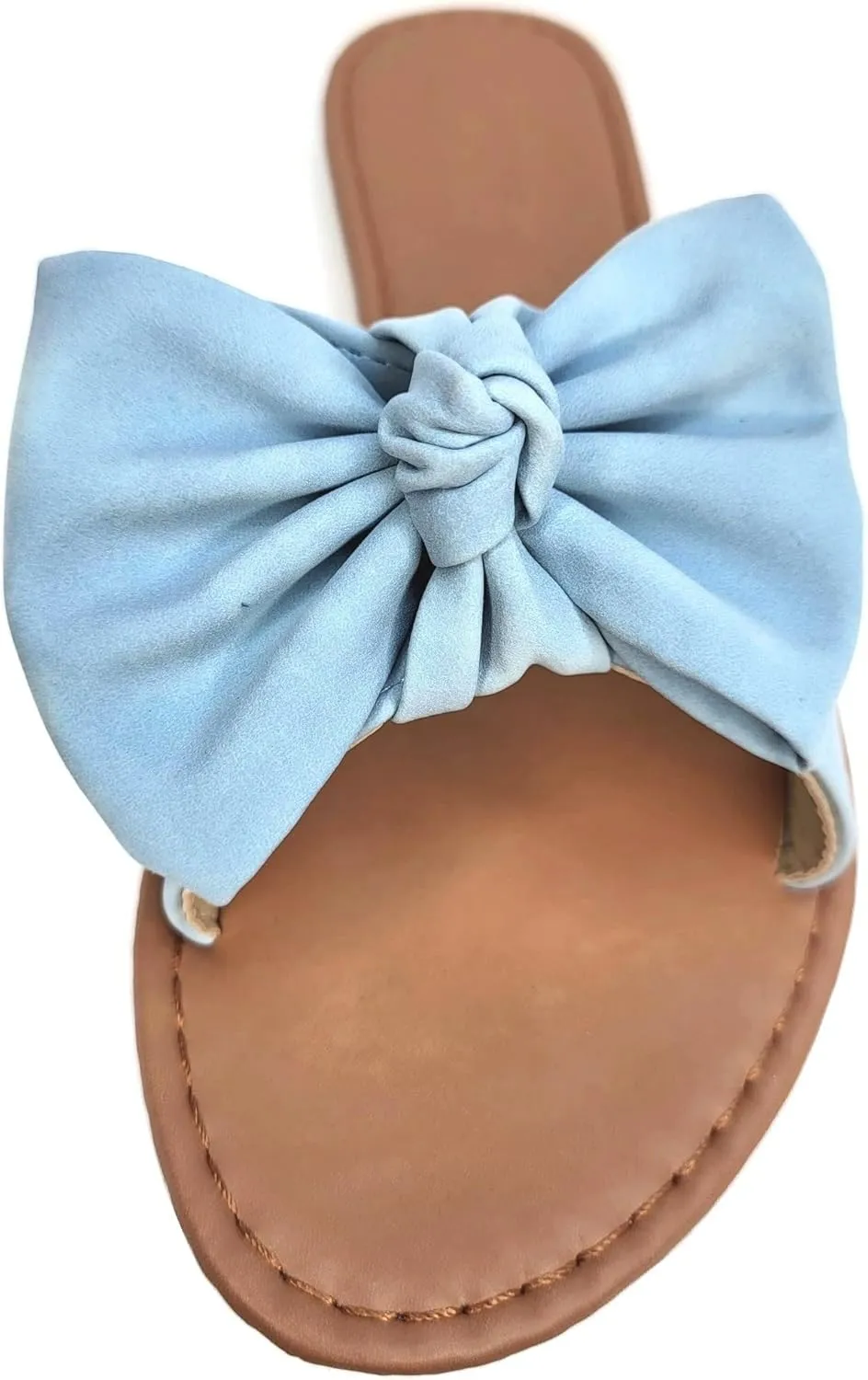 SAMANTHA Sandals Slip On Slide Flat with Twist Knot Bow