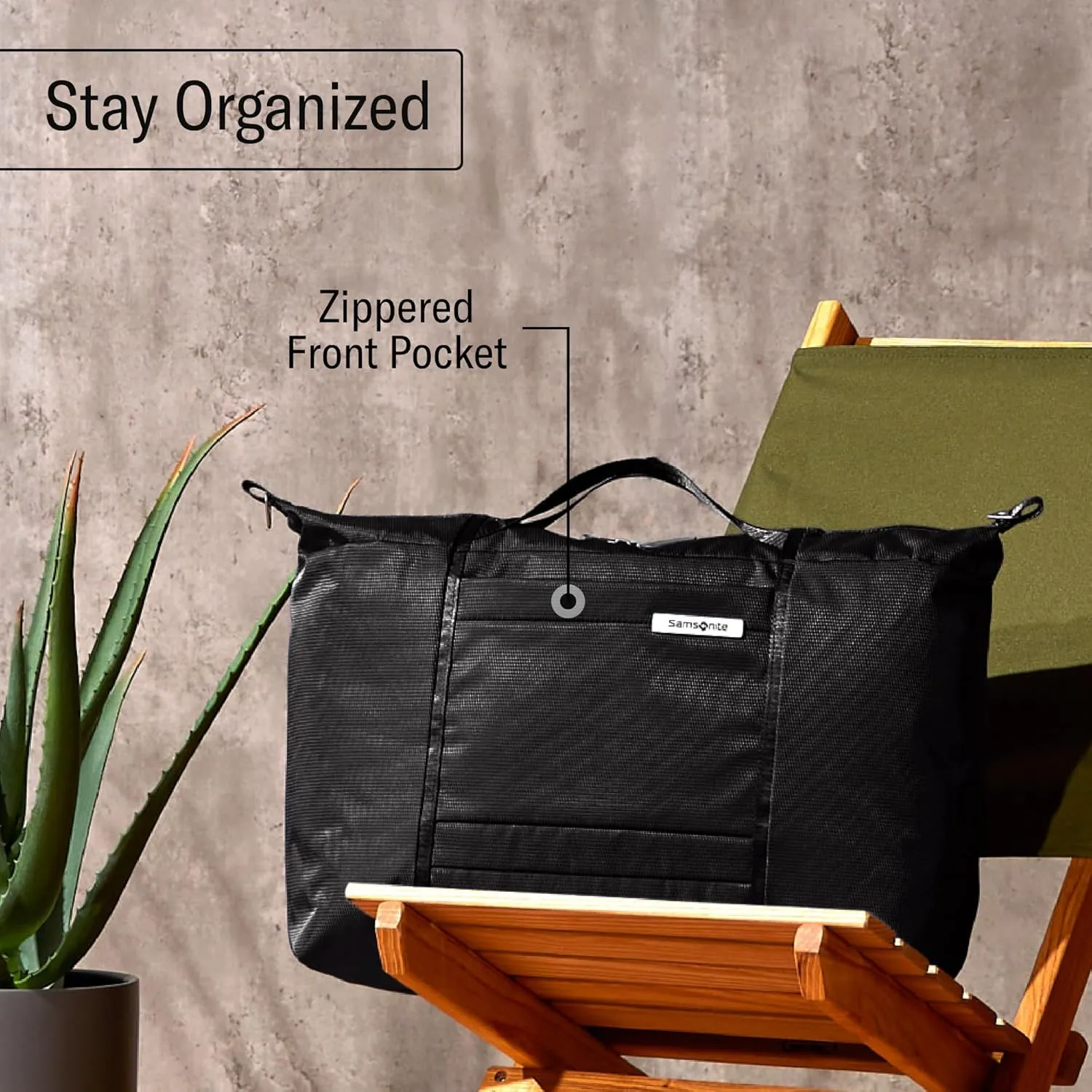 Samsonite UpLIFT 23" Lightweight Foldable Weekender Duffle Bag - Polyester Soft Duffle for Ultra Lightweight Travel - Black