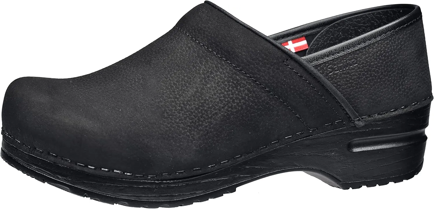 Sanita Pro Textured Oiled Professional Clogs for Women - Arch Support, Durable, Closed-Back Slip-On Shoes
