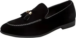 Santimon Men's Loafers Casual Penny Loafers for Men Braided Suede Mens Slip On Tassel Driving Shoes