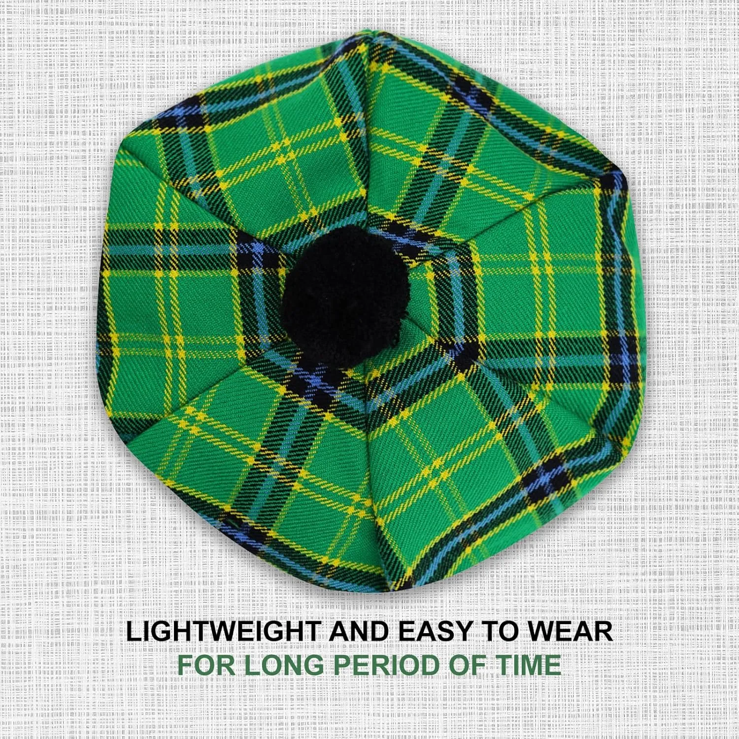 Scottish Traditional Tam o' Shatner Acrylic Wool Tammy Hat Flat Bonnet Kilt Many Tartans
