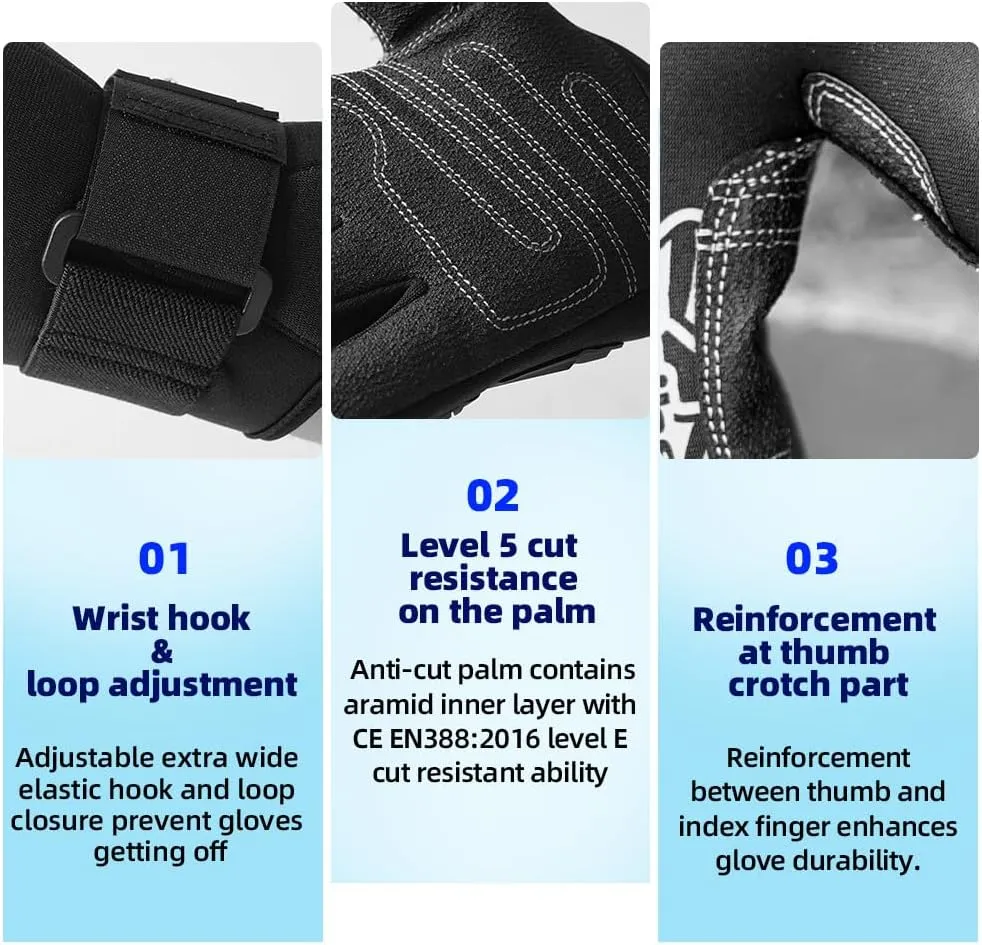 Seibertron Patented C.R.D.G 1.0 Aramid Anti-Cut Puncture Resistant Diving Gloves