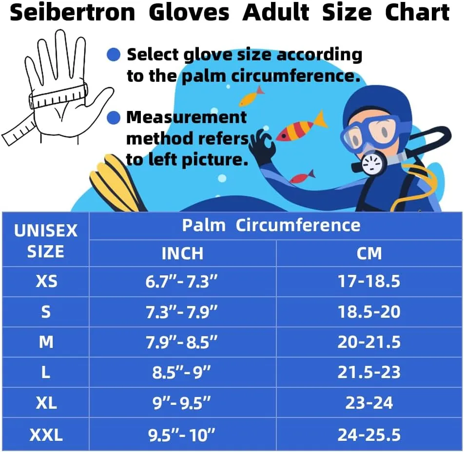 Seibertron Patented C.R.D.G 1.0 Aramid Anti-Cut Puncture Resistant Diving Gloves