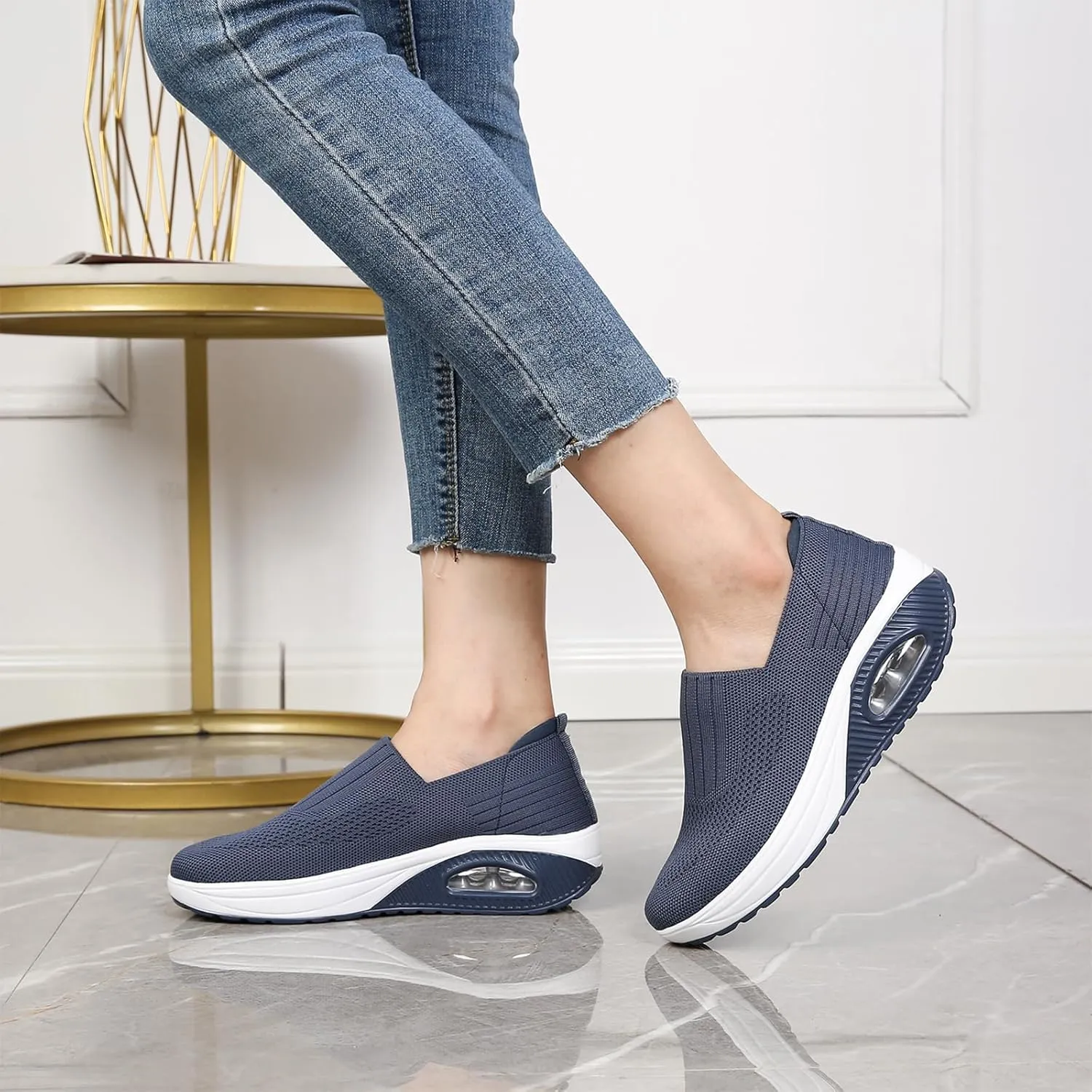 Semshedy Women Nurse Shoes Orthopedic Platform Nursing Sneakers Air Cushion Diabetic Walking Wedge Sneaker