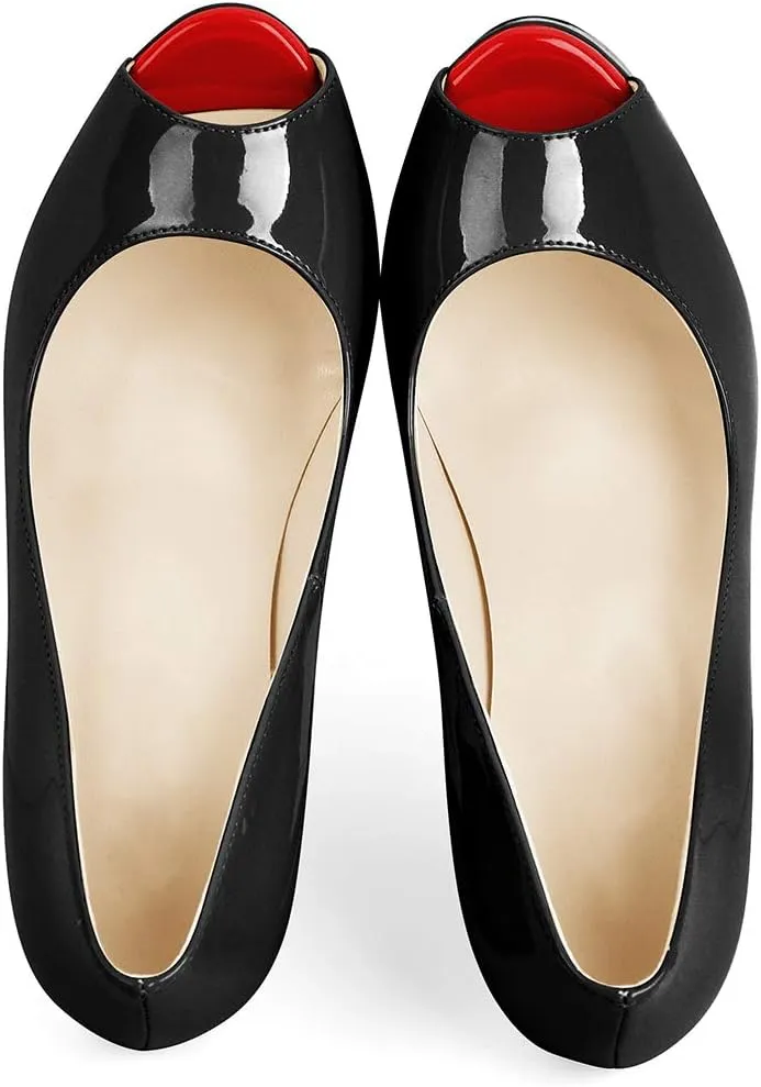 sexytag Women's Platform Heels Peep Toe Pumps Slip On High Stiletto Heels