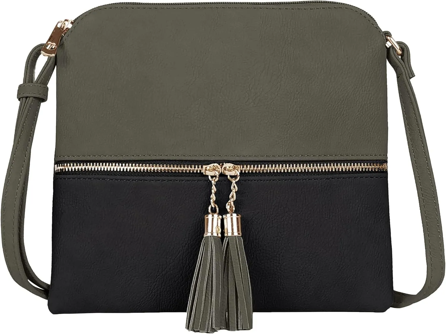 SG SUGU Lightweight Medium Crossbody Bag Shoulder Bag with Tassel and Zipper Pocket