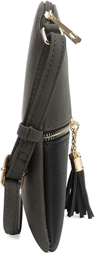 SG SUGU Lightweight Medium Crossbody Bag Shoulder Bag with Tassel and Zipper Pocket
