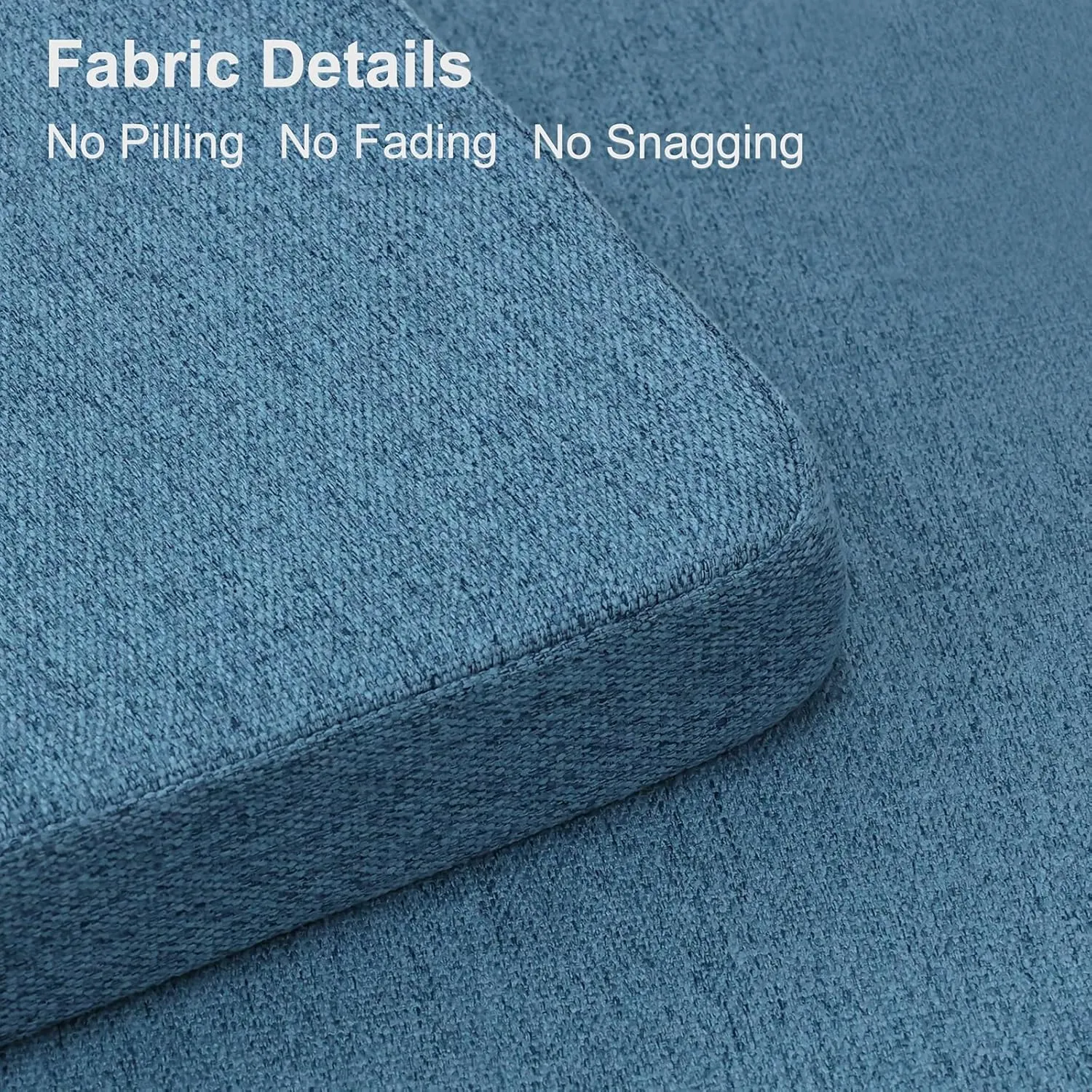 Shinnwa Dining Chair Cushions Set of 2, Non-Slip Kitchen Chair Cushions with Ties and Machine Washable Cover, 2 Pack, 17 x 16.5 x 2in, Blue