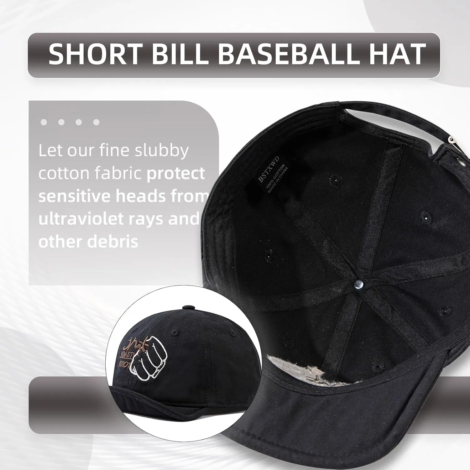 Short Brim Baseball Cap Casual Cadet Caps Flat Bill Trucker Hat Dad Hats Lightweight Umpire Hat Hip Hop Dancing Hats