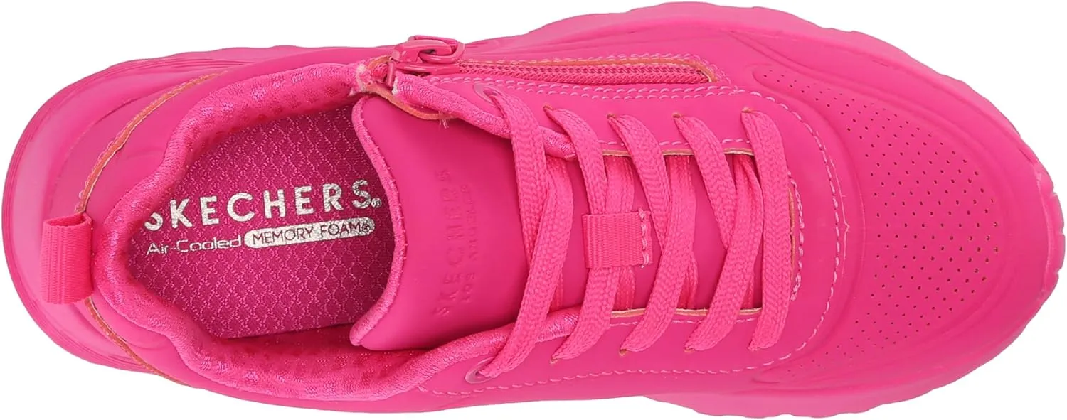 Skechers Girl's Uno Lite-neon Zip Sneaker