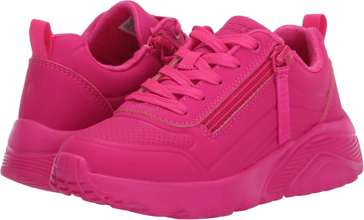 Skechers Girl's Uno Lite-neon Zip Sneaker