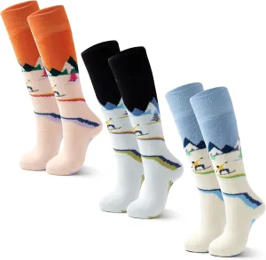 Ski Socks Kids Boys Winter Warm Snowboarding Socks for Boys Girls Thick Thermal Skating Socks 3 Pack