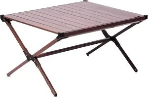SOBOUR Folding Camping Table Portable Picnic Table Aluminum Alloy Camping Table Roll Up Table Top Lightweight for Outdoor Camping