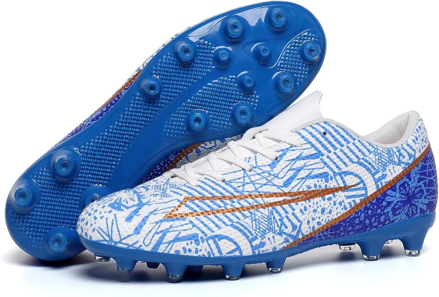 Soccer Cleats for Mens Womens Turf Soccer Shoes Indoor Footall Cleats High Ankle TF AG FG Football Boots Wide Training Sneaker