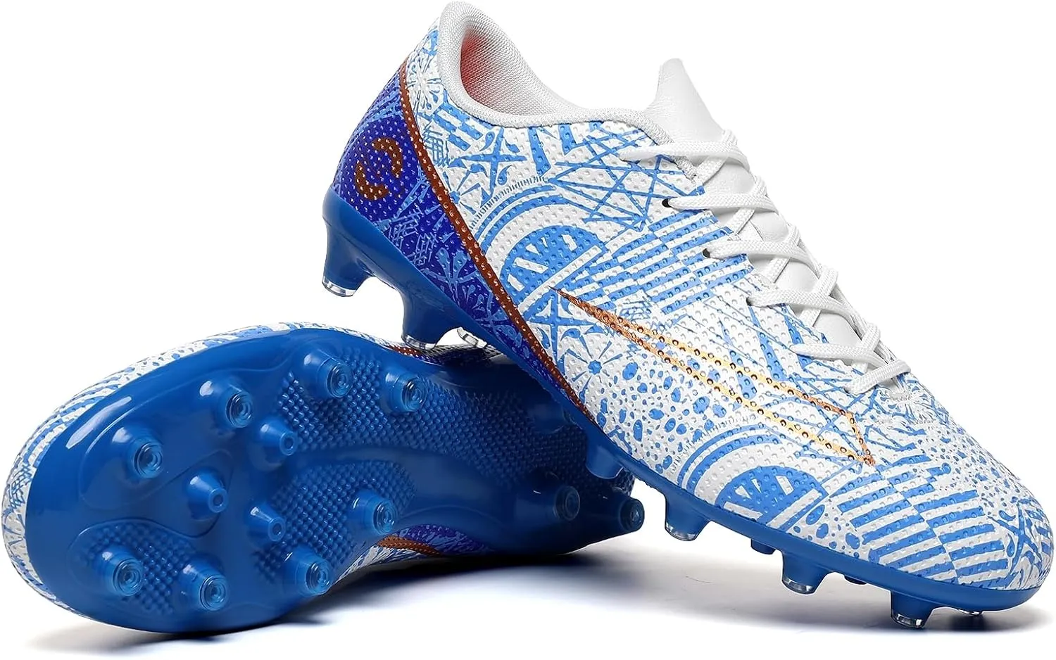 Soccer Cleats for Mens Womens Turf Soccer Shoes Indoor Footall Cleats High Ankle TF AG FG Football Boots Wide Training Sneaker