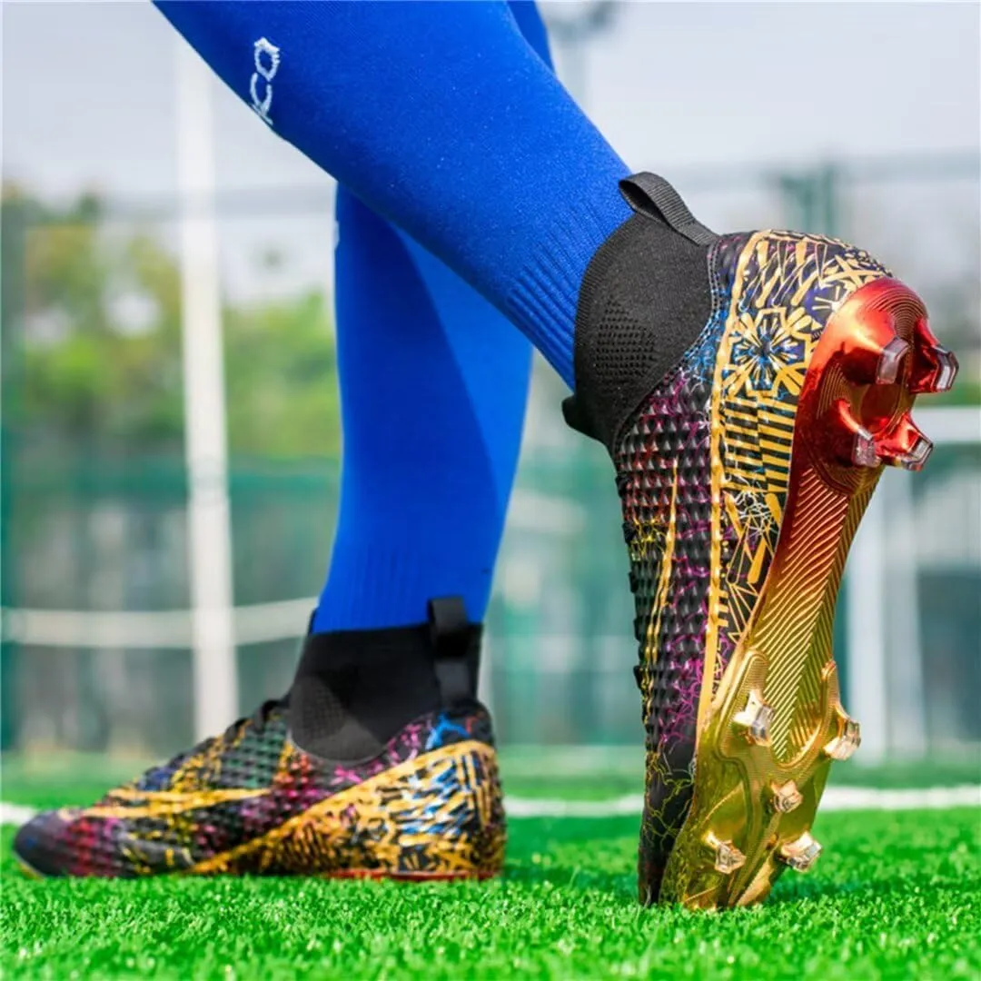 Soccer Cleats for Mens Womens Youth FG Football Boots Outdoor Comfortable Breathable Training Sneaker Shoes High Top