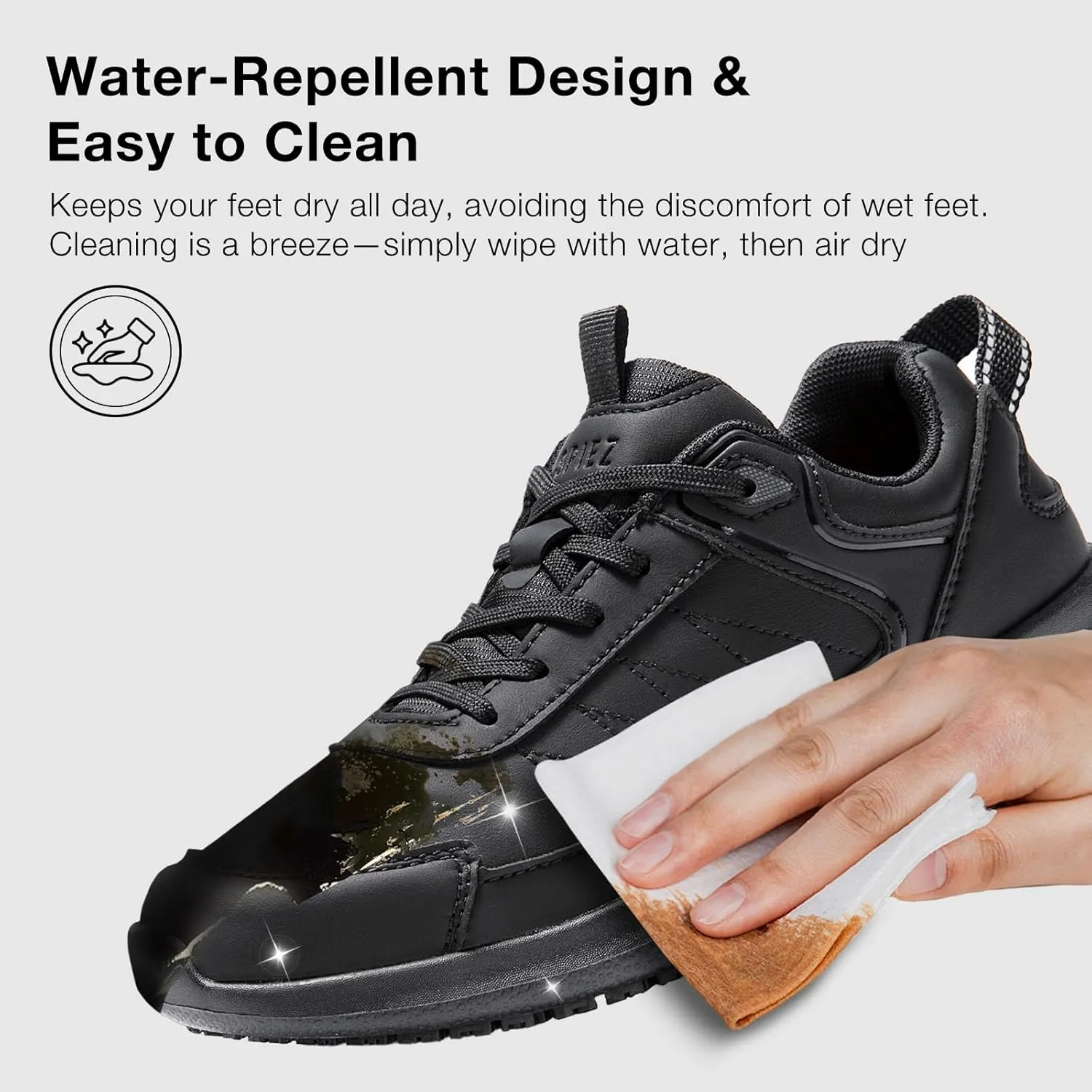 SPIEZ Women's Non Slip Shoes, SRC Certified Slip Resistant Work Sneakers for Restaurant, Kitchen, Hospital, Lightweight Nursing Footwear with Anti-Fatigue Tech