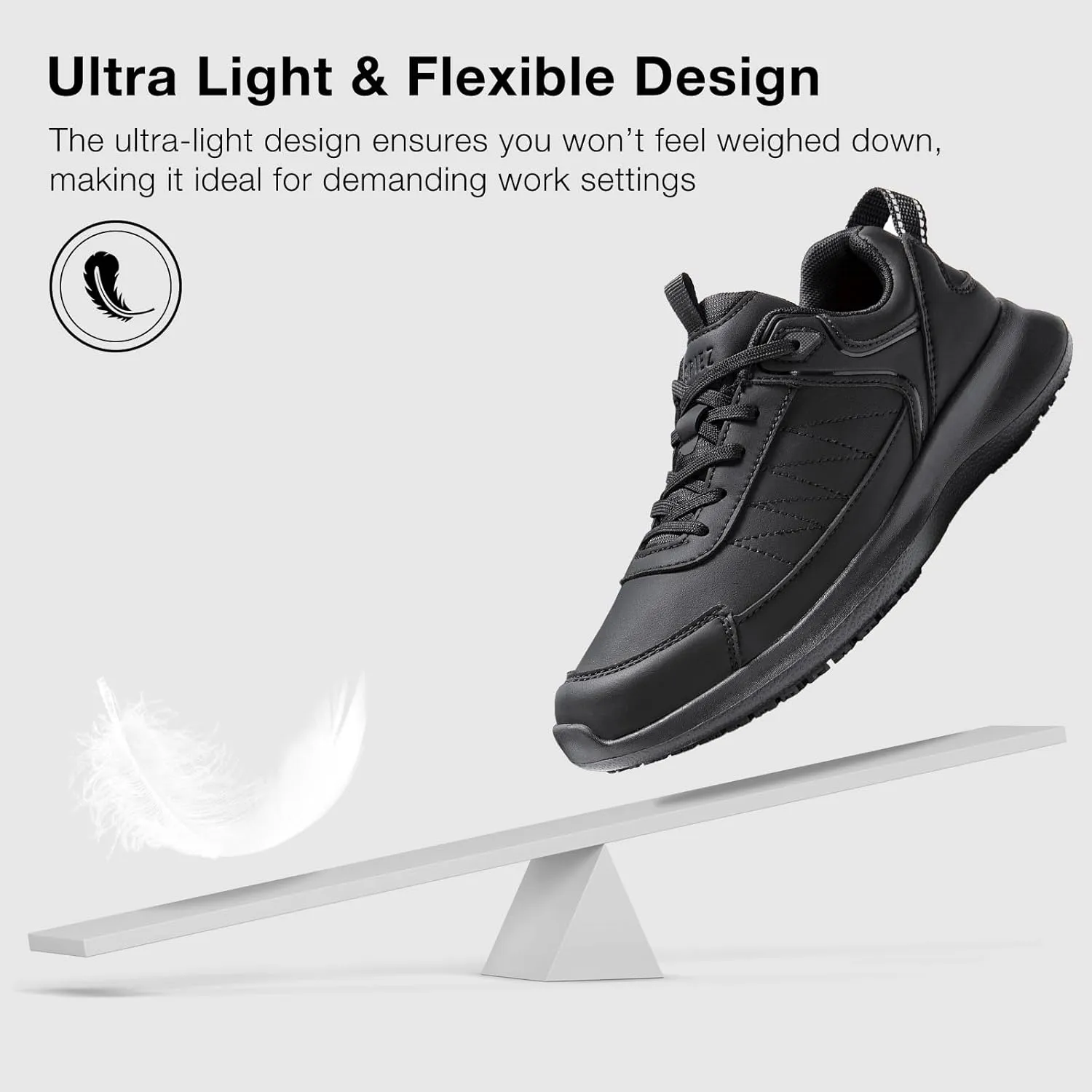 SPIEZ Women's Non Slip Shoes, SRC Certified Slip Resistant Work Sneakers for Restaurant, Kitchen, Hospital, Lightweight Nursing Footwear with Anti-Fatigue Tech