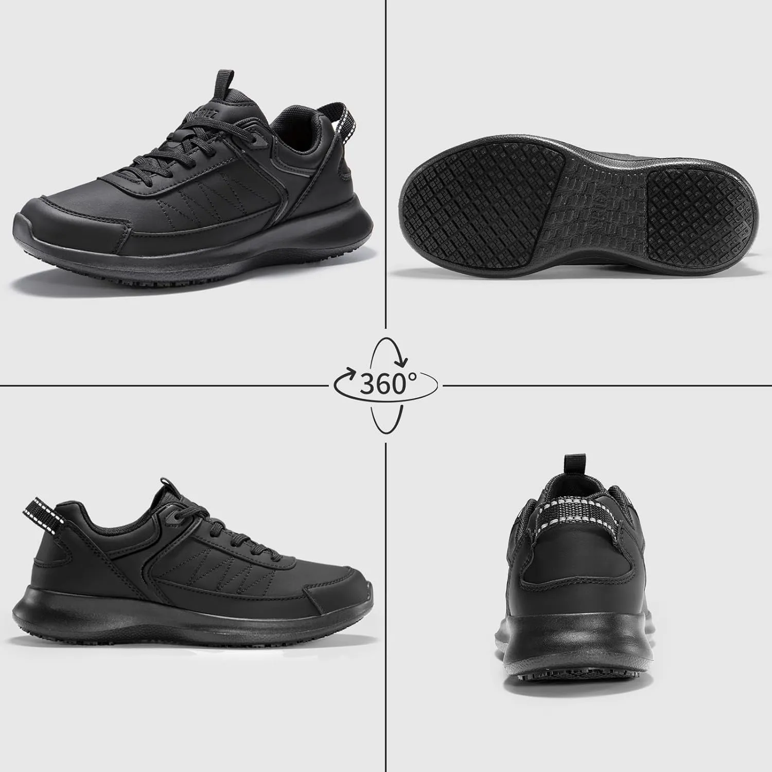 SPIEZ Women's Non Slip Shoes, SRC Certified Slip Resistant Work Sneakers for Restaurant, Kitchen, Hospital, Lightweight Nursing Footwear with Anti-Fatigue Tech