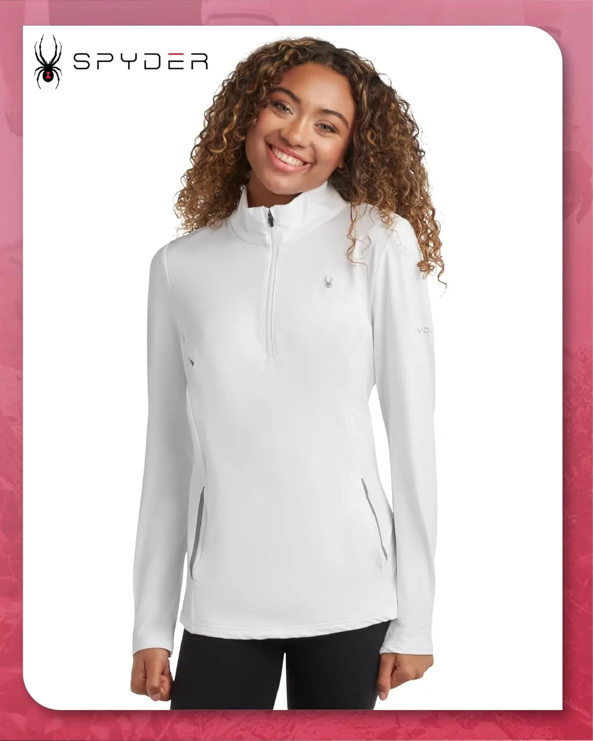 Spyder Womens Quarter Zip Pullover - Lightweight UPF50  1/4 Zip Mock Neck Sweatshirt - Hiking Running Workout Tops for Women